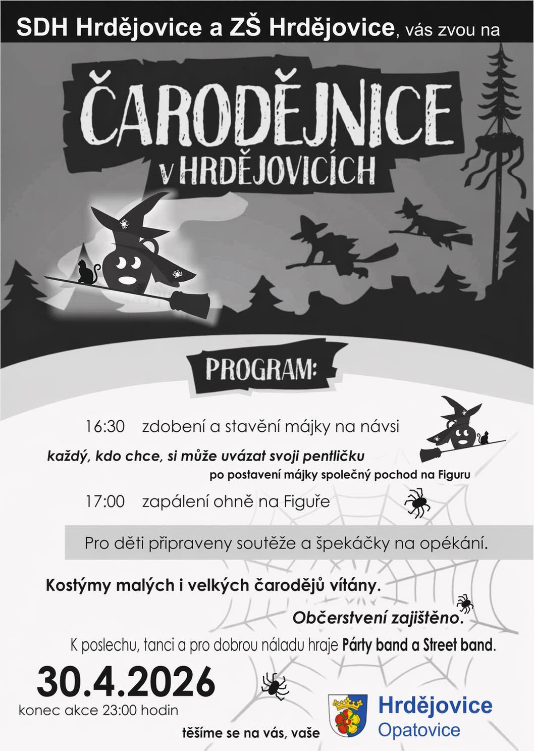 Pozvánka - Čarodějnice v Hrdějovicích 2026