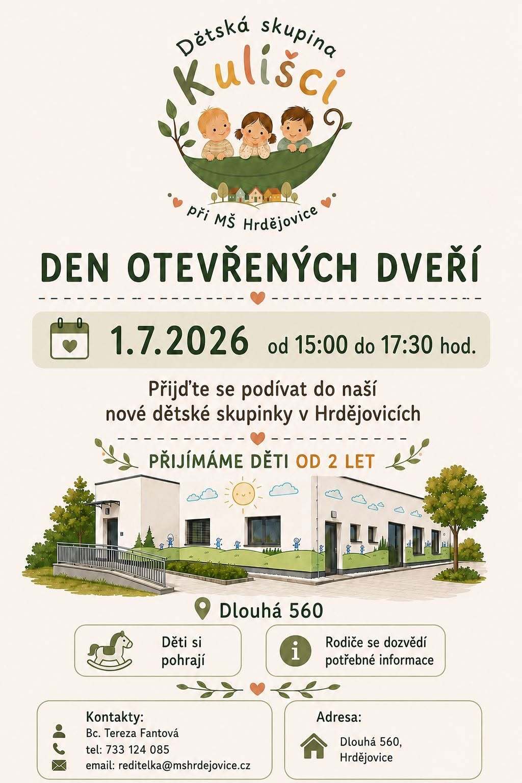 Dětská skupina Kulíšci v Hrdějovicích - pozvánka