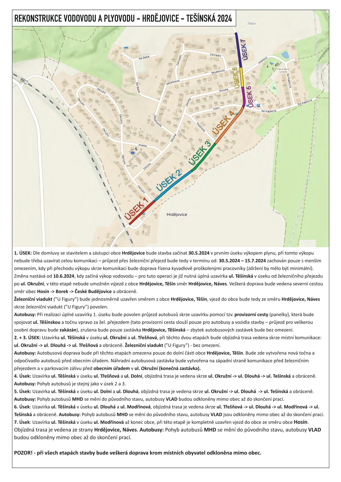 Informace - rekonstrukce ulice Těšínská