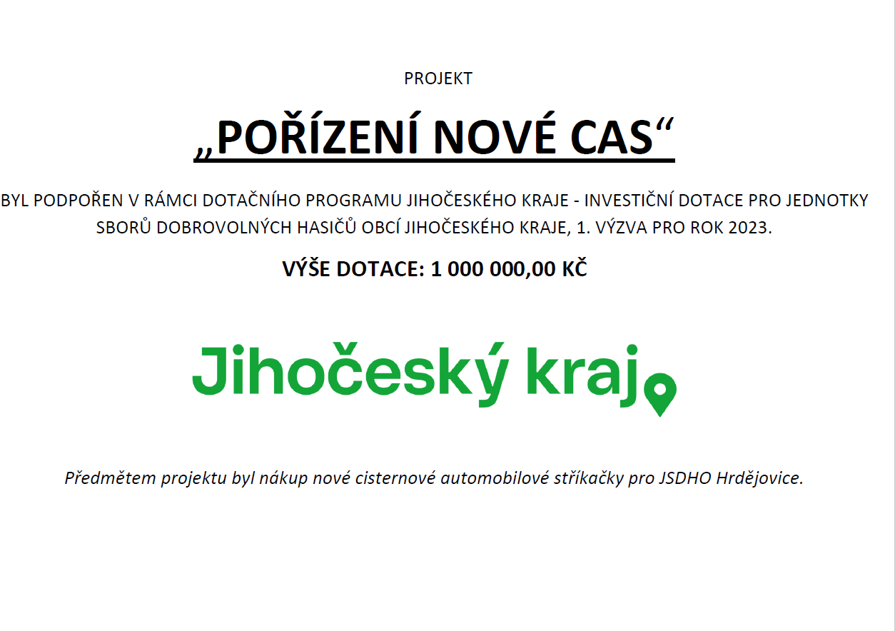 Pořízení nové CAS
